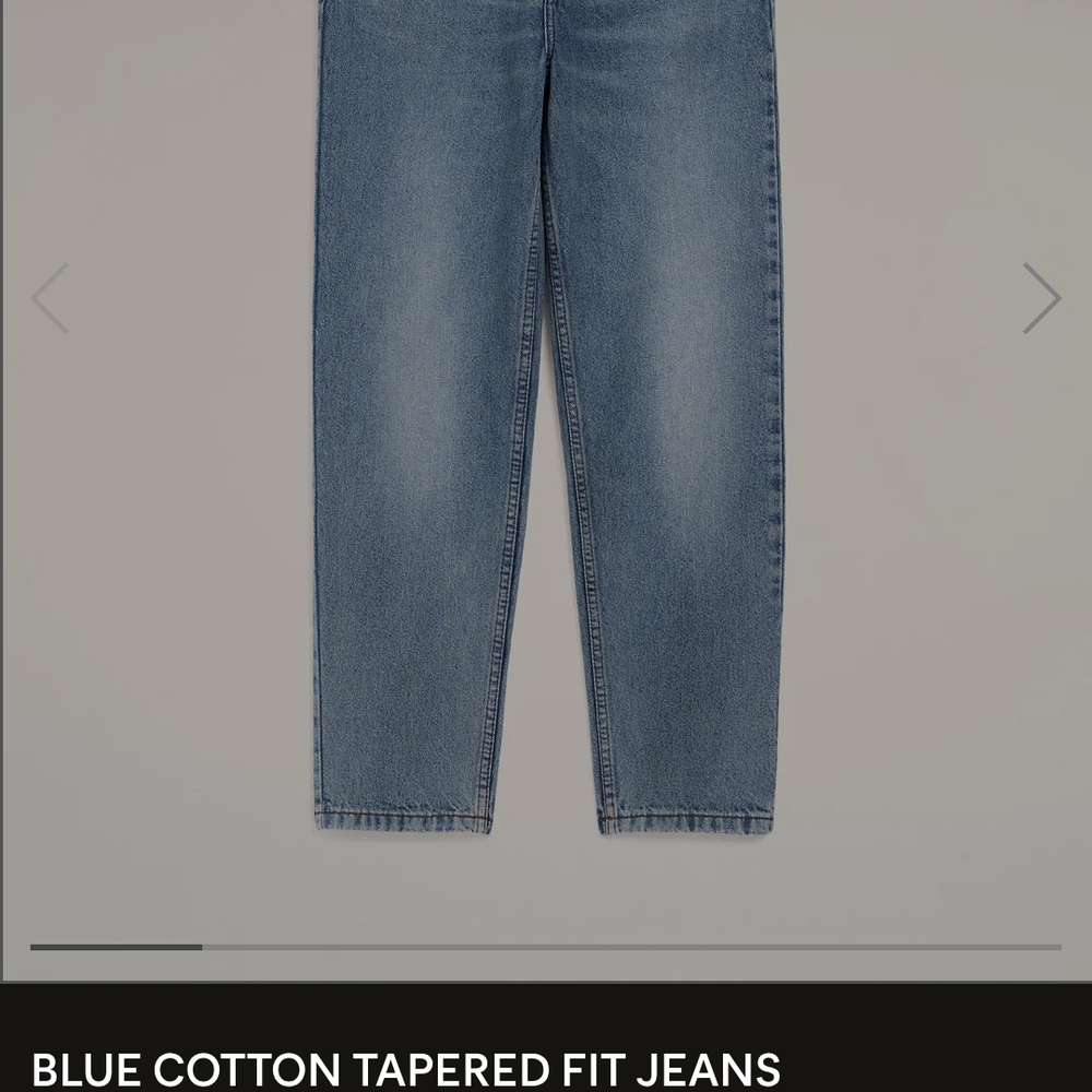 Blue Slim Straight Men's Jeans - Cotton Tapered Fit